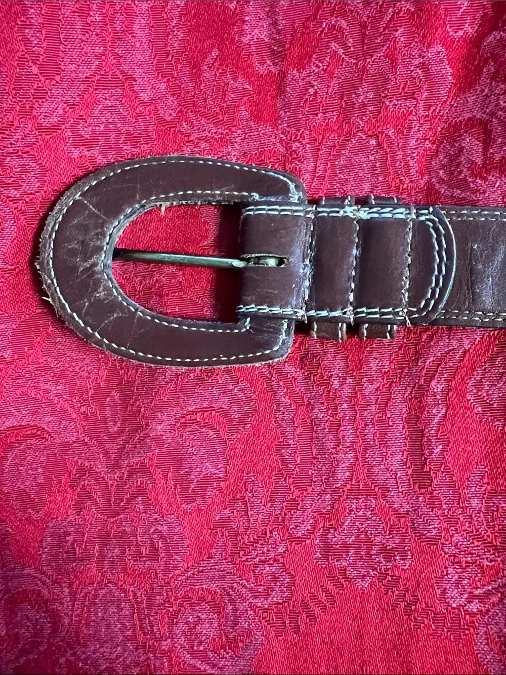 Vintage Coach British Tan English Bridle Leather Belt USA Made Women's Medium Br